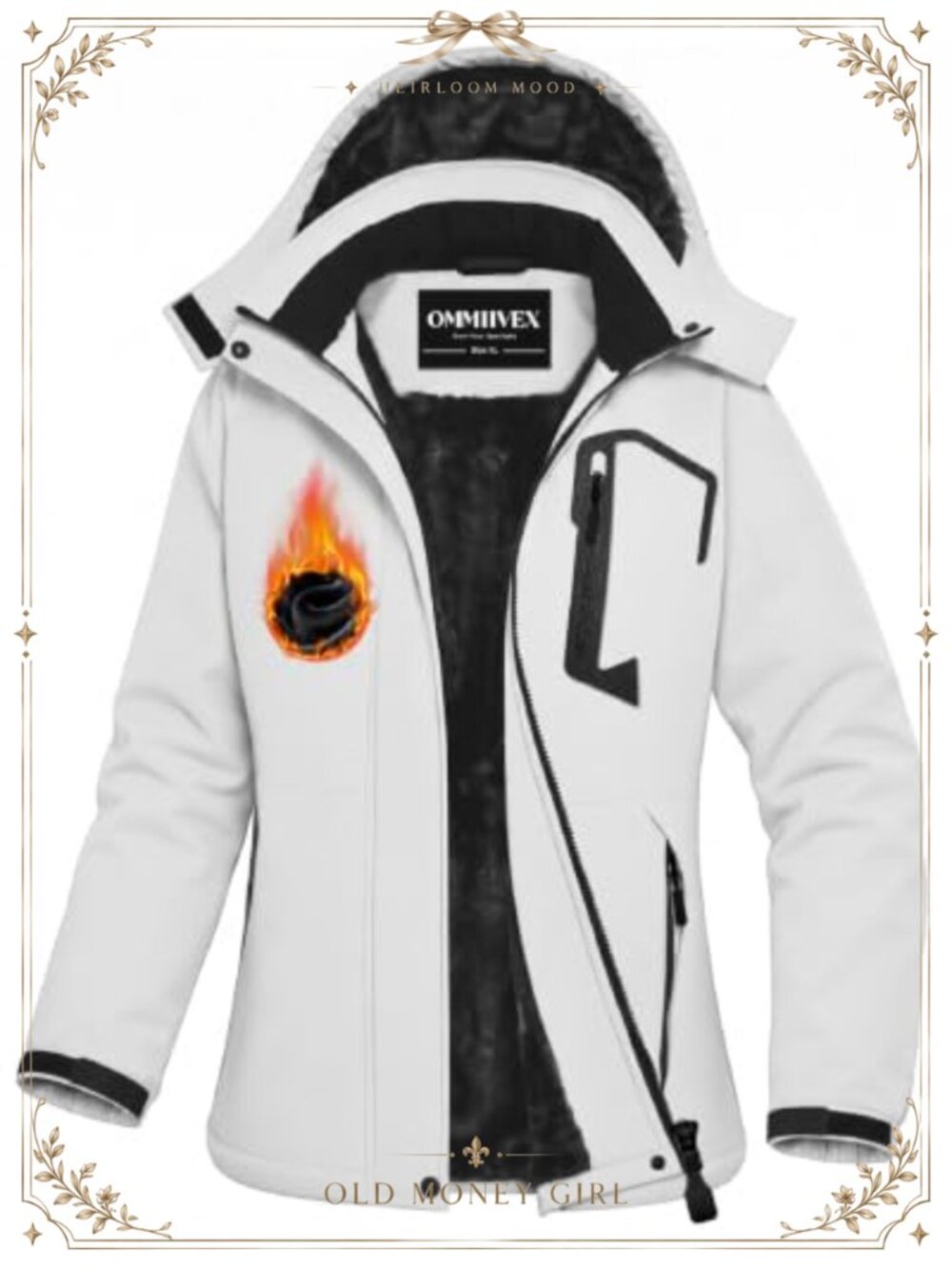 Women Winter Ski Jacket Water Resistant Windbreaker Coat Rabbit Fur Lining